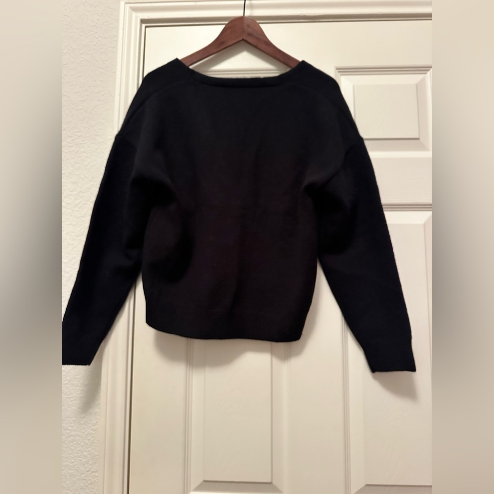 Floral Daisy Knit Cardigan Y2K Long Sleeve V Neck Cropped Daisy, Large - Picture 9 of 11